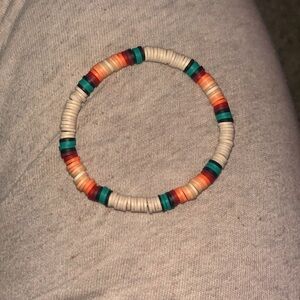 Boho indie sunset clay disk braclet